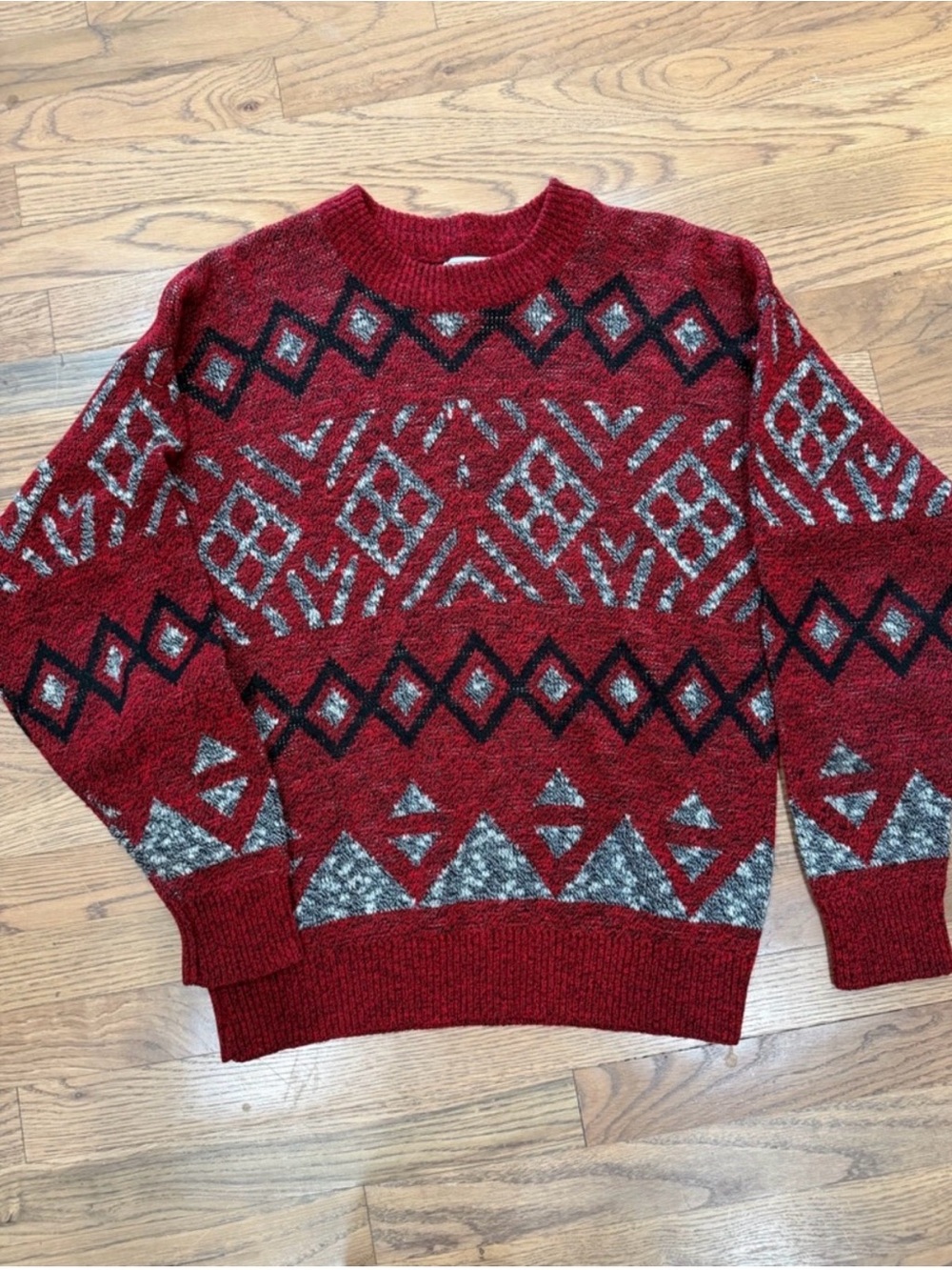 Le Tigre Vintage Geometric Pattern Crewneck Sweater